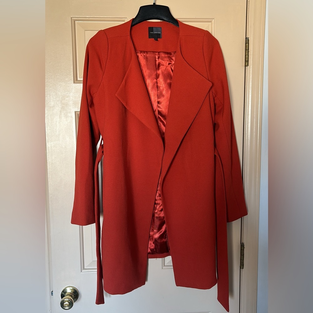 The Limited • Satin-Lined Coat • Belted